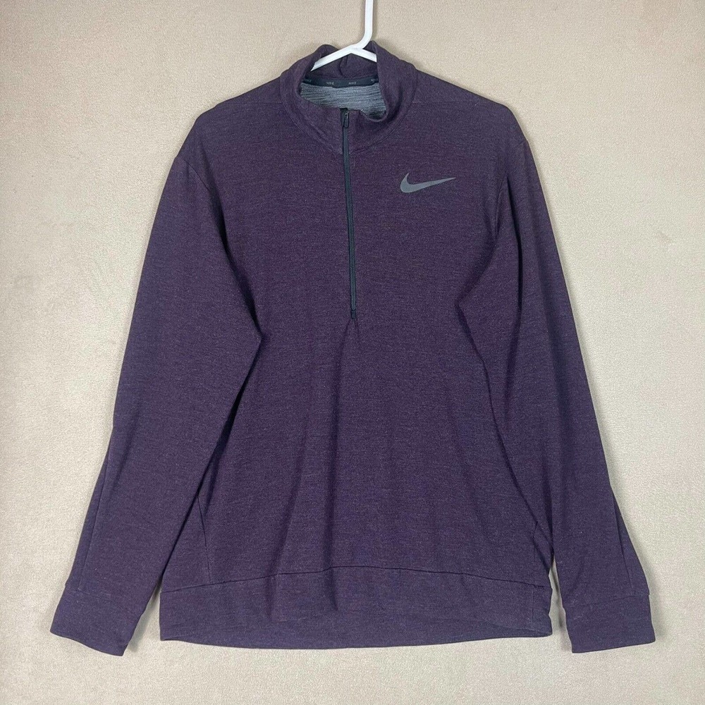 Nike Sweatshirt Adult Large Purple Full Zip‎ Training Jacket Big Swoosh Mens